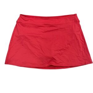 Lands End Womens Red Swim Skirt Built-in Bikini Brief Bottom Size 12